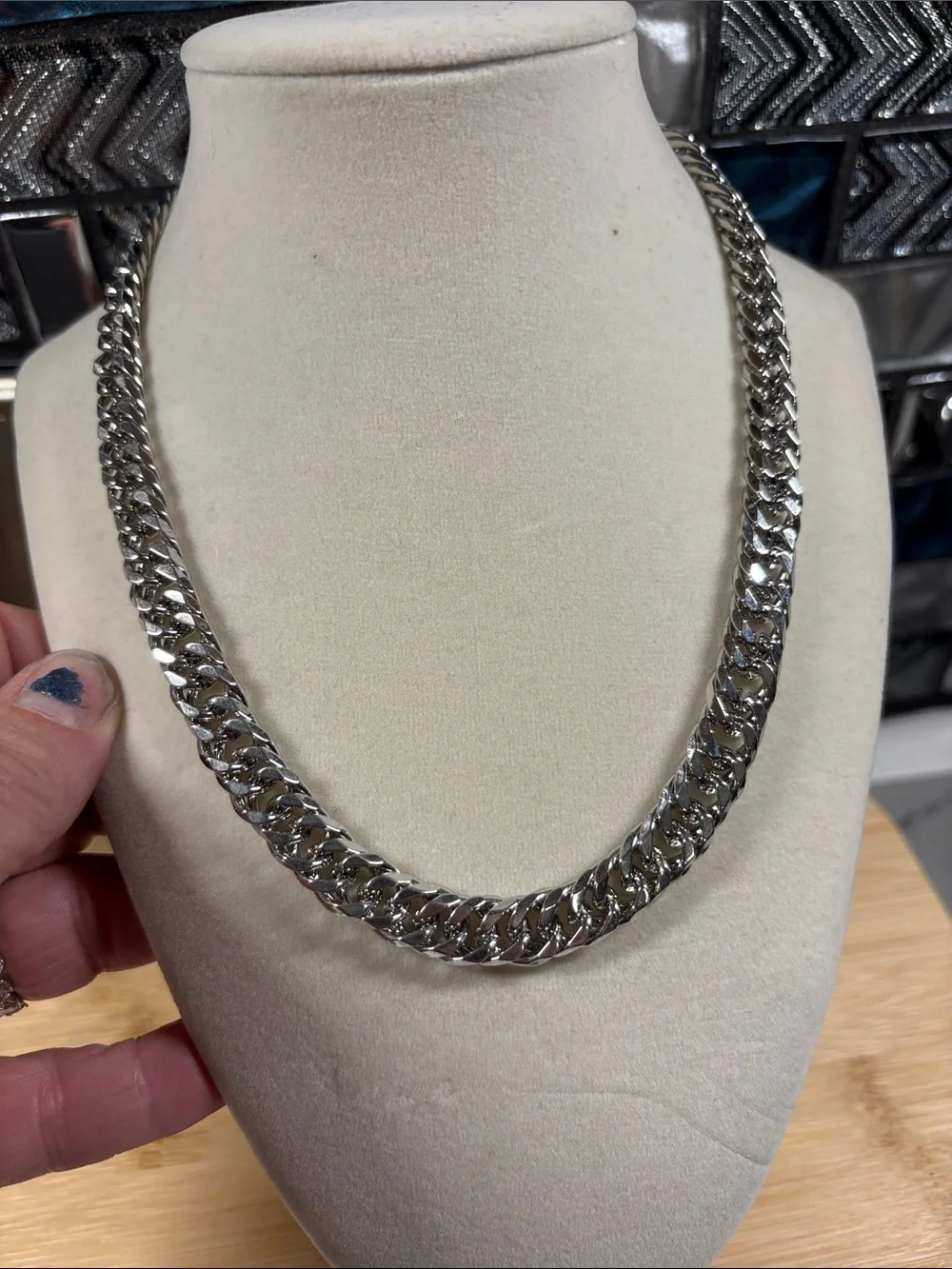 Men's Polished Silver Curb Chain Necklace - Classic Stainless Finish